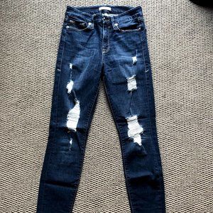 Good American Good Legs Raw Edge Blue 003